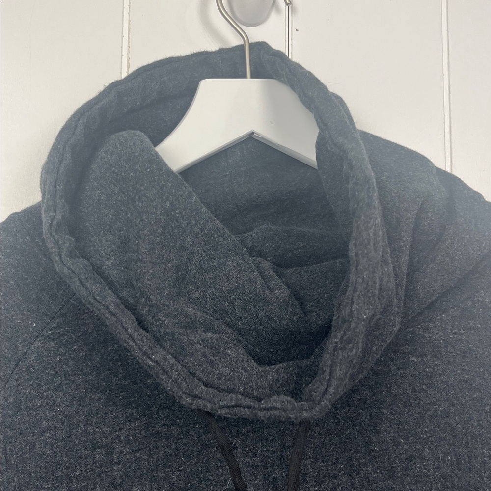 Born Primitive Cowl Neck Sweatshirt M Gray Pullover Kangaroo Pocket Fleece EUC - Picture 2 of 14